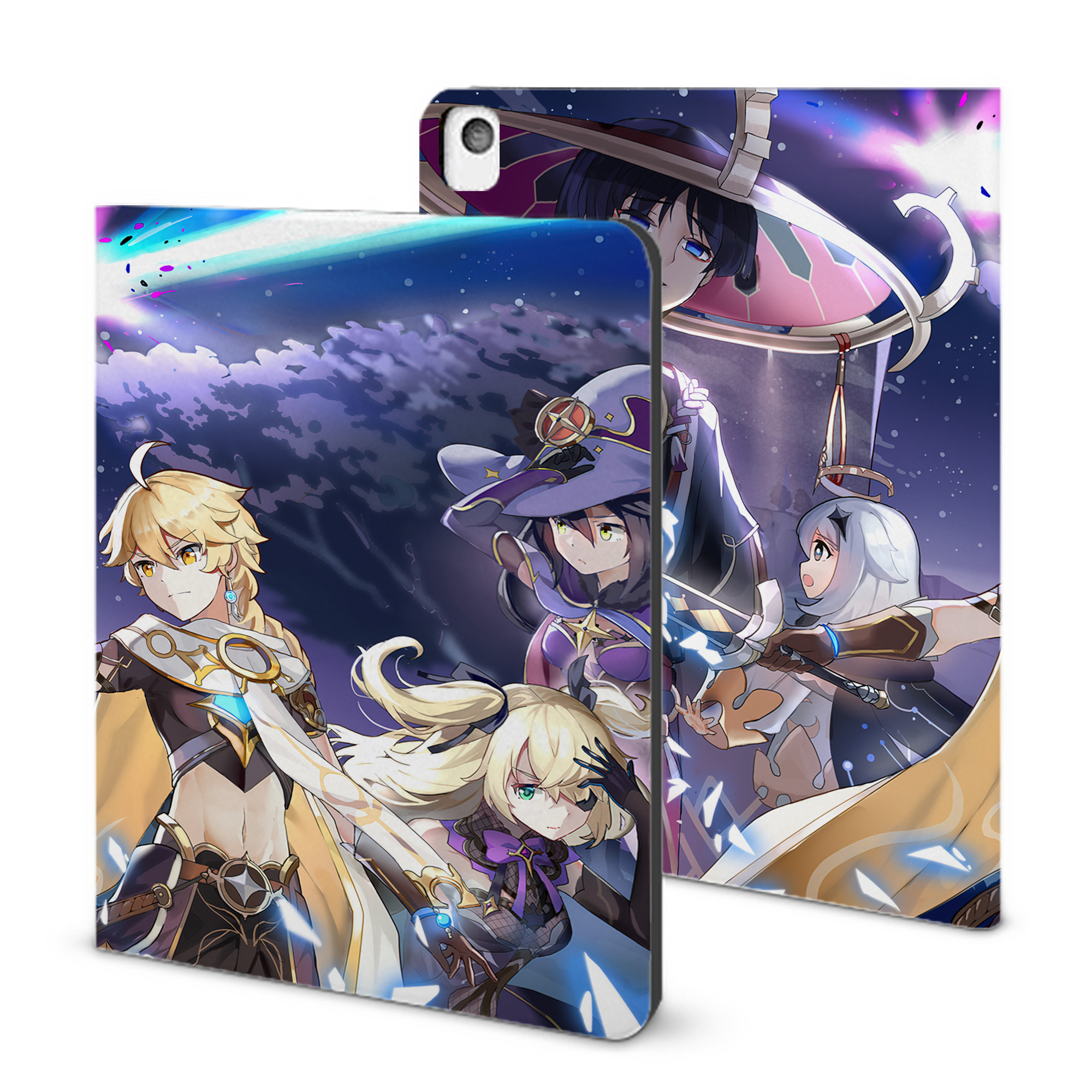 げんし神 genshin IPadケース ペンホルダー付き ブックスタイルデザイン